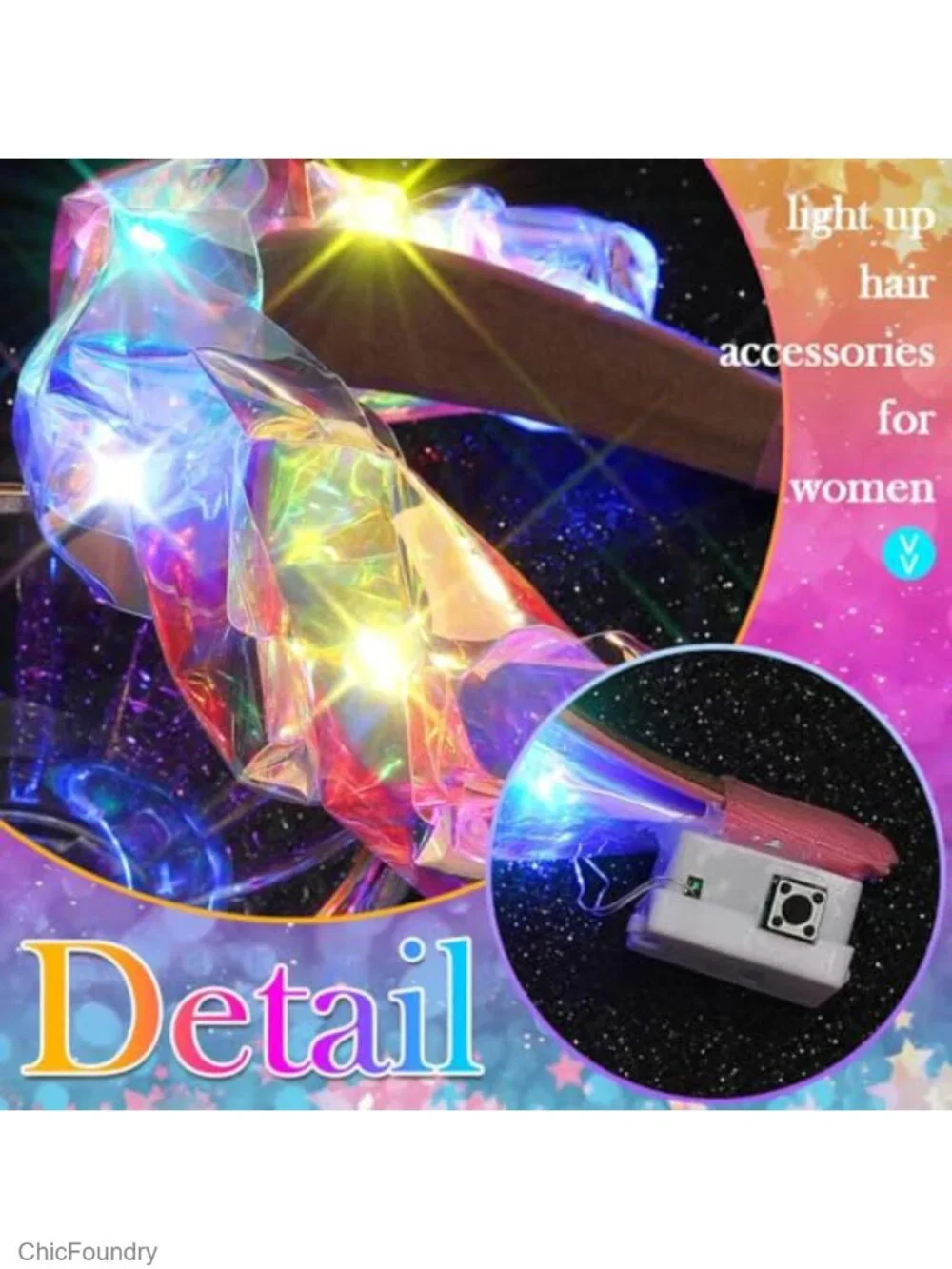 Light Up LED Headband Glow Hair Accessory for Women Costume Party Rave